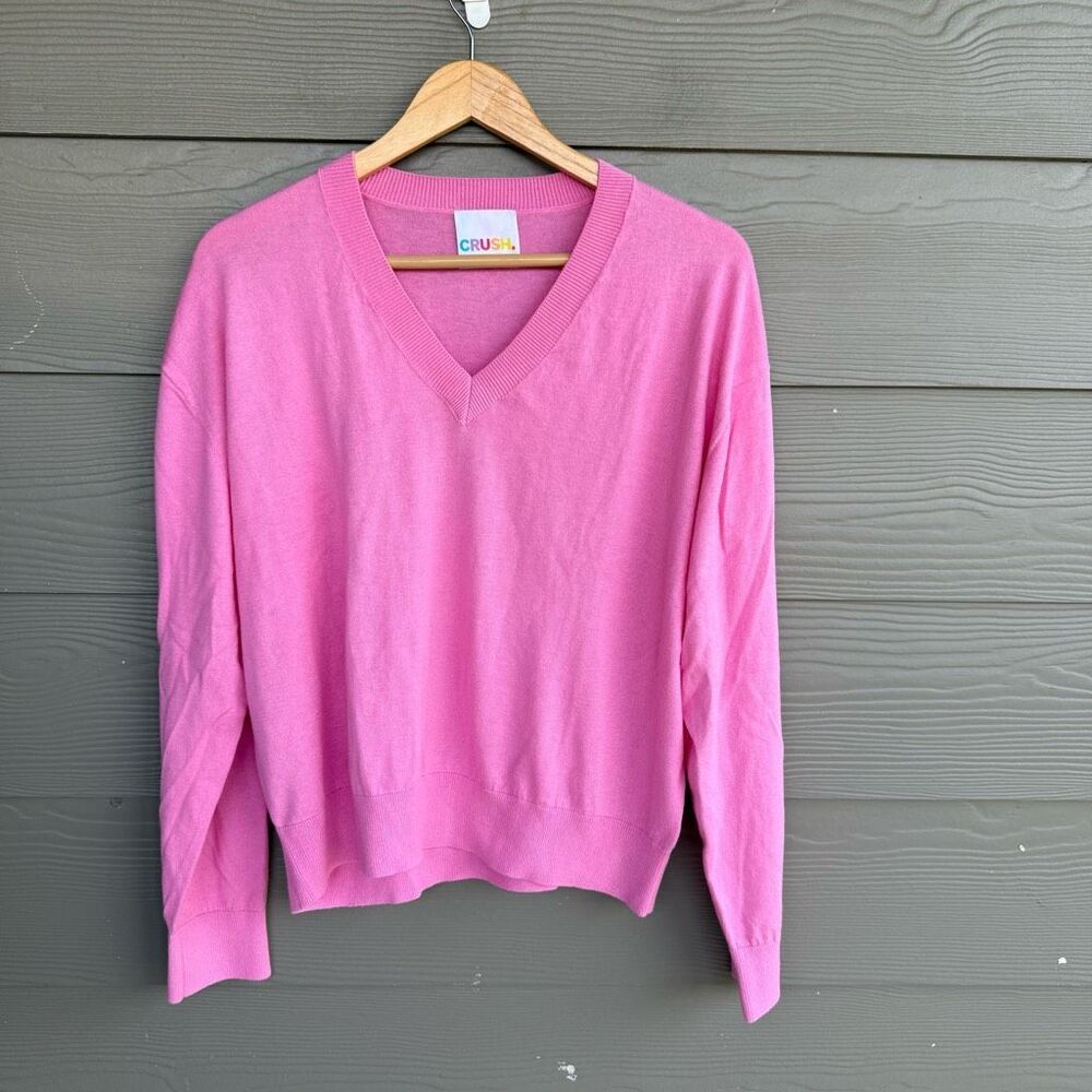 Crush Cashmere Pink V-Neck Sweater